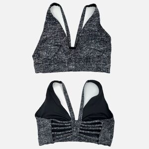 VSX Victoria’s Secret Black & White Racerback Cutout Sports Bra Seamless Small